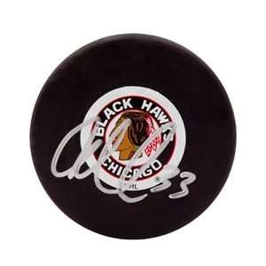  Adrian Aucoin Autographed Puck with #33 Inscription 