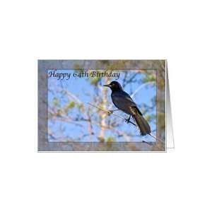  64th Birthday Card with Boat tailed Grackle Card Toys 