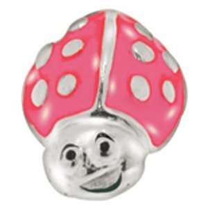  Avedon Kids Polished Sterling Silver Pink Enamel Ladybug 