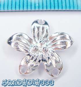 2x STERLING SILVER FLOWER CHANDELIER CONNECTOR BEAD #1448  