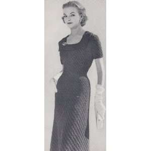 Vintage Knitting PATTERN to make   Knitted Square Neck Dress. NOT a 