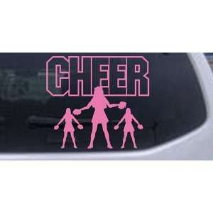 Cheer Leader Sports Car Window Wall Laptop Decal Sticker    Pink 22in 