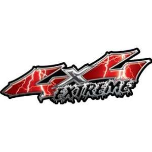  Wicked Series 4x4 Extreme Lightning Red Decals   6 h x 18 