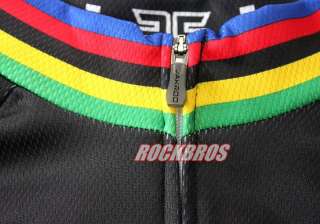 JAKROO Cycling Fleece Thermal Long Jersey World Champion Black  