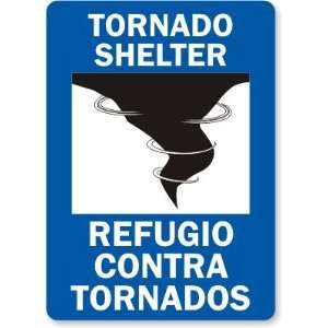  Tornado Shelter (with graphic) (Bilingual) Plastic Sign 