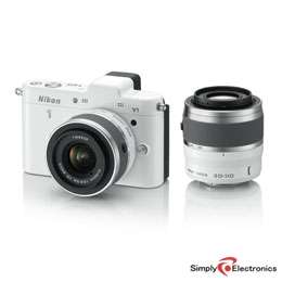 Nikon V1 (White) with 10 30mm + 30 110mm Twins Lens Kit + 1 yr US 