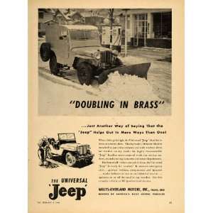  1948 Ad Universal Jeep Willys Overland Motors Snowplow 