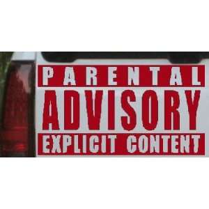 Parental Advisory Funny Car Window Wall Laptop Decal Sticker    Red 