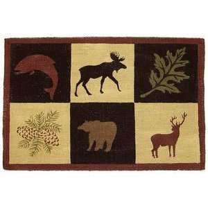   Hand Stencilled Lodge Multi 300 7939 8 X 10 Area Rug