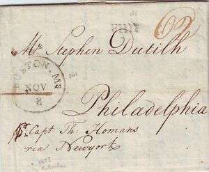 NETHERLANDS 1802 ENTIRE TO USA (S6480).  