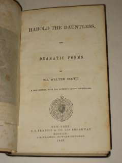 Walter Scott   HAROLD THE DAUNTLESS Dramatic Poems 1843  