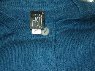 HELEN HSU Blue Santana Knit Cardigan Sweater Tunic XS  