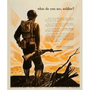   WWII War Production Solider Bayonet   Original Print Ad Home
