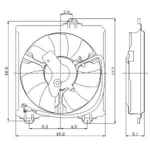 01 05 TOYOTA RAV 4 A/C Condenser Cooling Fan Shroud Assembly (2001 01 