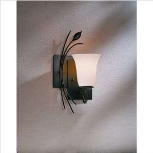 14.6 One Light Wall Sconce with Forged Leaf Positioned on Left Finish 