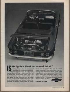 1963 VINTAGE AD~THE 63 CORVAIR MONZA SPYDER CONVERTIBLE~CHEVY  