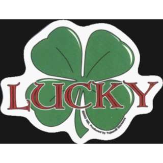 Four Leaf Clover with Lucky   Sticker / Decal 