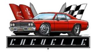 1966 Chevelle Muscle Car Cartoon Tshirt FREE  