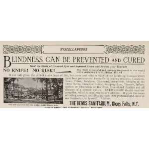  1896 Ad Bemis Sanitarium Glens Falls Blindness Eye Cure 