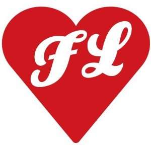  Florida State Abbreviation FL Heart   Decal / Sticker 