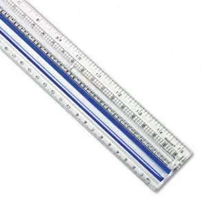   Plastic Ruler, 15, Clear/Blue Outline Panel