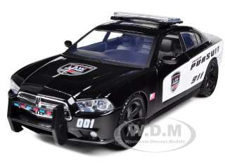 2011 DODGE CHARGER PURSUIT POLICE 124 DIECAST CAR MODEL BY MOTORMAX 