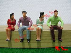PAINTED SEATED FIGURES 130 Model Train People 1/I/G  