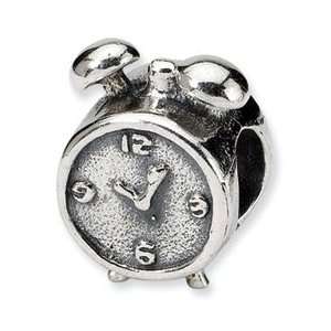 Sterling Silver Reflection Beads Collection Alarm Clock Bead Charm 4mm 