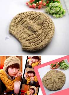 New Women Winter Warm Knit beret Hat Ladies Cute Twist beret cap 