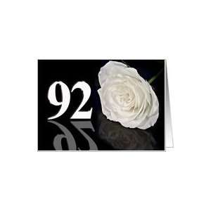  92nd Birthday card with a white rose Card Toys & Games