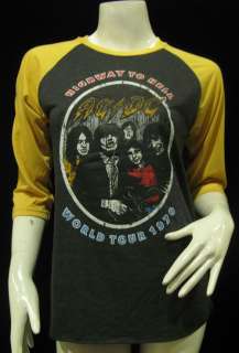 AC/DC World Tour 1979 Vintage Jersey T Shirt Women S  