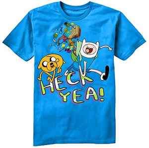 New Boy Youth Adventure Time Heck Yea T Shirt Tee S8 M10/12 L14/16 