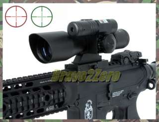   10x40 Red Green Mil Dot Rifle Scope w/ Green Laser + QD Mount  