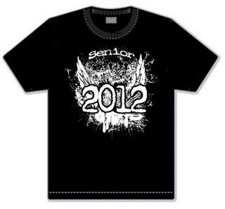 Class of 2012 T Shirt, Senior 2012, Grunge Wings, New  