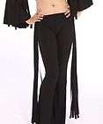 Belly Dance Costume Pants Attached Skirt Black  