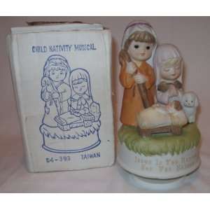   Porcelain Music Box Plays Yes, Jesus Loves Me 