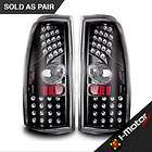99 06 Chevy Silverado LED Tail Lights Black Housing Clear Lens Tail 