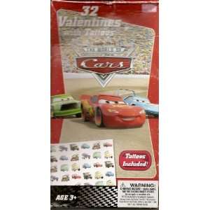   PIXAR The world of CARS 32 Valentines with Tattoos Toys & Games