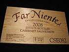   NIENTE Cabernet Sauvignon 2008 ESTATE BOTTLED Wine Crate PANEL NAPA