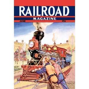com Railroad Magazine Working on the Railroad, 1943 12X18 Art Paper 