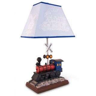 Train Table Lamp with Matching Night Light   Fantastic Hand Painted 