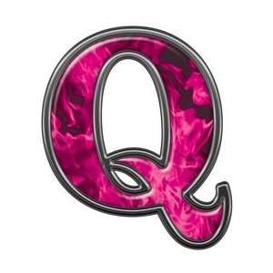  Reflective Letter Q with Inferno Pink Flames   3 h 