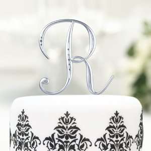   Silver Rhinestone Monogram Cake Topper   Letter Q 