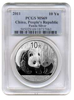 2011 China Silver Panda (1 oz)   PCGS MS69  