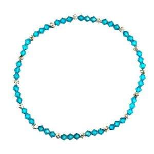  Anklet   A52   Stretch   Swarovski (tm) Crystal and Heishi 