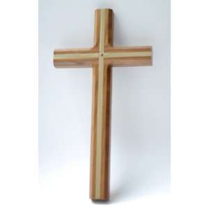 Wood Grain and Metal Wall Cross Placque   Christian Cross   Wooden 