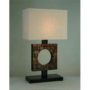 Coco Bark Inlay Modern Wood Table Lamp