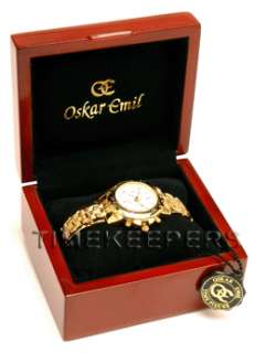 Mens OSKAR EMIL 1119G CAESIUM Gold Chronograph Watch  