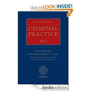 Blackstones Criminal Practice 2012 Professor David Ormerod, The 