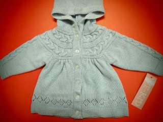 NWT BABY GIRL HOODED SWEATER CK29106 (0 24 months)  